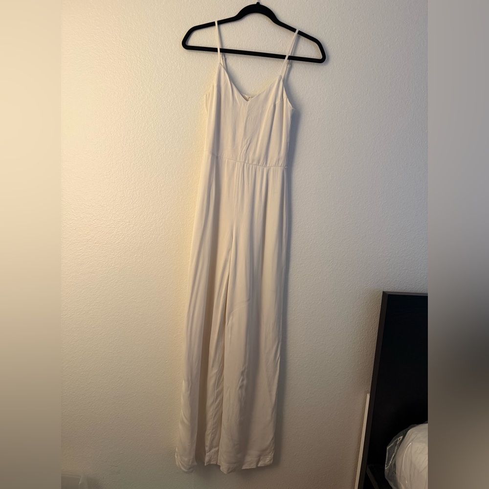 H&M Women White Spaghetti Strap Jumpsuit 2